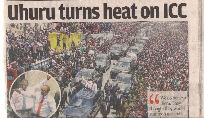 President Uhuru Kenyatta arriving from the  Hague